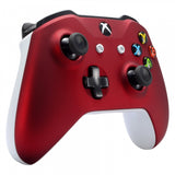 eXtremeRate Red Faceplate Cover, Soft Touch Front Housing Shell Case, Comfortable Soft Grip Replacement Kit for Microsoft Xbox One X & One S Controller - SXOFX01