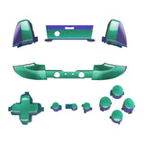 eXtremeRate LB RB LT RT Bumpers Triggers D-Pad ABXY Start Back Sync Buttons, Chameleon Green Purple Full Set Buttons Repair Kits with Tools for Xbox One S X Controller (Model 1708) - SXOJ0222