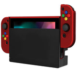 PlayVital AlterGrips Dockable Protective Case Ergonomic Grip Cover for Nintendo Switch, Interchangeable Joycon Cover w/Screen Protector & Thumb Grip Caps & Button Caps - Scarlet Red - TNSYP3004