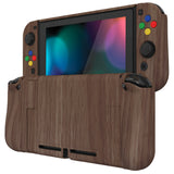 PlayVital AlterGrips Dockable Protective Case Ergonomic Grip Cover for Nintendo Switch, Interchangeable Joycon Cover w/Screen Protector & Thumb Grip Caps & Button Caps - Wood Grain - TNSYS2001