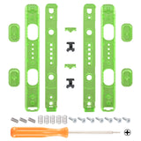 eXtremeRate Clear Green Replacement shell for NS Switch Joycon Strap, Custom Joy-Con Wrist Strap Housing Buttons for NS Switch - 2 Pack - UEM503