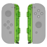 eXtremeRate Clear Green Replacement shell for NS Switch Joycon Strap, Custom Joy-Con Wrist Strap Housing Buttons for NS Switch - 2 Pack - UEM503