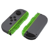 eXtremeRate Clear Green Replacement shell for NS Switch Joycon Strap, Custom Joy-Con Wrist Strap Housing Buttons for NS Switch - 2 Pack - UEM503