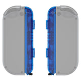 eXtremeRate Clear Blue Replacement shell for NS Switch Joycon Strap, Custom Joy-Con Wrist Strap Housing Buttons for NS Switch - 2 Pack - UEM504