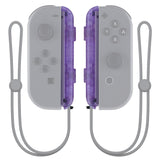 eXtremeRate Clear Atomic Purple Replacement shell for Nintendo Switch Joycon Strap, Custom Joy-Con Wrist Strap Housing Buttons for Nintendo Switch - 2 Pack - UEM505