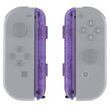 eXtremeRate Clear Atomic Purple Replacement shell for Nintendo Switch Joycon Strap, Custom Joy-Con Wrist Strap Housing Buttons for Nintendo Switch - 2 Pack - UEM505