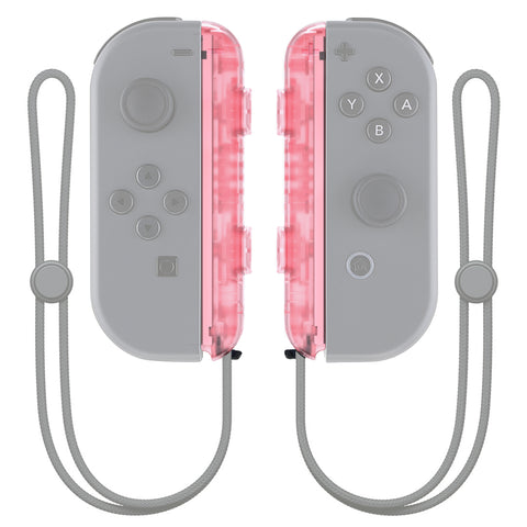 eXtremeRate Cherry Pink Replacement shell for NS Switch Joycon Strap, Custom Joy-Con Wrist Strap Housing Buttons for NS Switch - 2 Pack - UEM509