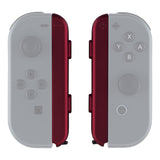 eXtremeRate Scarlet Red Soft Touch Replacement shell for Nintendo Switch Joycon Strap, Custom Joy-Con Wrist Strap Housing Buttons for Nintendo Switch - 2 Pack - UEP302