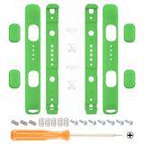 eXtremeRate Green Soft Touch Replacement shell for NS Switch Joycon Strap, Custom Joy-Con Wrist Strap Housing Buttons for NS Switch - 2 Pack - UEP312