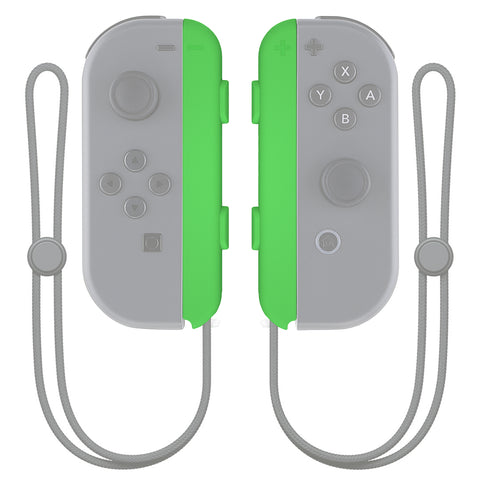 eXtremeRate Green Soft Touch Replacement shell for NS Switch Joycon Strap, Custom Joy-Con Wrist Strap Housing Buttons for NS Switch - 2 Pack - UEP312