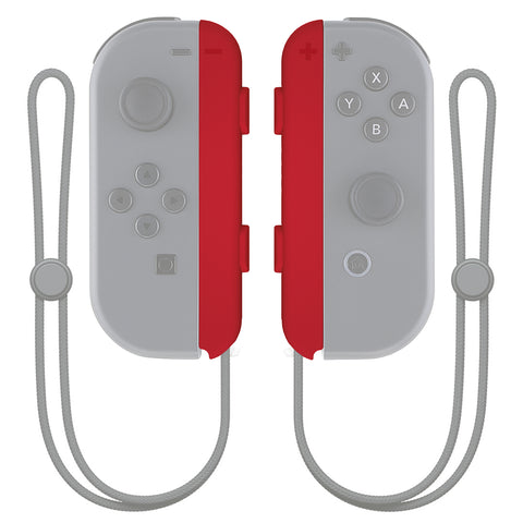 eXtremeRate Passion Red Soft Touch Replacement shell for NS Switch Joycon Strap, Custom Joy-Con Wrist Strap Housing Buttons for NS Switch - 2 Pack - UEP332