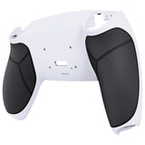 eXtremeRate Black White Performance Rubberized Grip Redesigned Back Shell for PS5 Controller eXtremerate RISE Remap Kit - Controller & RISE Remap Board NOT Included - UPFU6010