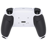 eXtremeRate Black White Performance Rubberized Grip Redesigned Back Shell for PS5 Controller eXtremerate RISE Remap Kit - Controller & RISE Remap Board NOT Included - UPFU6010