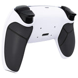 eXtremeRate Black White Performance Rubberized Grip Redesigned Back Shell for PS5 Controller eXtremerate RISE Remap Kit - Controller & RISE Remap Board NOT Included - UPFU6010