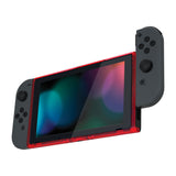 eXtremeRate Clear Red DIY Housing Shell for NS Switch Console, Replacement Faceplate Front Frame for NS Switch Console with Volume Up Down Power Buttons - Console NOT Included - VEP315