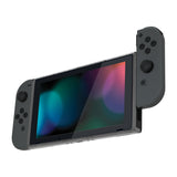eXtremeRate Clear Black DIY Housing Shell for Nintendo Switch Console, Replacement Faceplate Front Frame for Nintendo Switch Console with Volume Up Down Power Buttons - Console NOT Included - VEP340