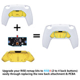 eXtremeRate Turn RISE to RISE4 Kit – Redesigned Chrome Gold K1 K2 K3 K4 Back Buttons Housing & Remap PCB Board for PS5 Controller eXtremeRate RISE & RISE4 Remap kit - Controller & Other RISE Accessories NOT Included - VPFD4001P