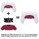 eXtremeRate Turn RISE to RISE4 Kit – Redesigned Cosmic Red K1 K2 K3 K4 Back Buttons Housing & Remap PCB Board for PS5 Controller eXtremeRate RISE & RISE4 Remap kit - Controller & Other RISE Accessories NOT Included - VPFM5007P