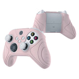 PlayVital Samurai Edition Pink Anti-slip Controller Grip Silicone Skin, Ergonomic Soft Rubber Protective Case Cover for Xbox Series S/X Controller with White Thumb Stick Caps - WAX3005