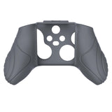 PlayVital Samurai Edition Gray Anti-slip Controller Grip Silicone Skin, Ergonomic Soft Rubber Protective Case Cover for Xbox Series S/X Controller with Black Thumb Stick Caps - WAX3006