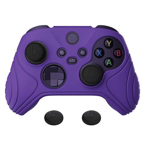 PlayVital Samurai Edition Purple Anti-slip Controller Grip Silicone Skin, Ergonomic Soft Rubber Protective Case Cover for Xbox Series S/X Controller with Black Thumb Stick Caps - WAX3007