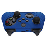 PlayVital Samurai Edition Blue Anti-slip Controller Grip Silicone Skin, Ergonomic Soft Rubber Protective Case Cover for Xbox Series S/X Controller with Black Thumb Stick Caps - WAX3008