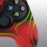 PlayVital Samurai Edition Red & Black Anti-slip Controller Grip Silicone Skin, Ergonomic Soft Rubber Protective Case Cover for Xbox Series S/X Controller with Black Thumb Stick Caps - WAX3016