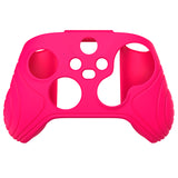 PlayVital Samurai Edition Bright Pink Anti-slip Controller Grip Silicone Skin, Ergonomic Soft Rubber Protective Case Cover for Xbox Series S/X Controller with Black Thumb Stick Caps - WAX3019