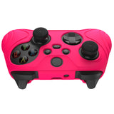 PlayVital Samurai Edition Bright Pink Anti-slip Controller Grip Silicone Skin, Ergonomic Soft Rubber Protective Case Cover for Xbox Series S/X Controller with Black Thumb Stick Caps - WAX3019