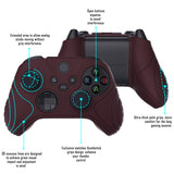 PlayVital Samurai Edition Wine Red Anti-slip Controller Grip Silicone Skin, Ergonomic Soft Rubber Protective Case Cover for Xbox Series S/X Controller with Black Thumb Stick Caps - WAX3011