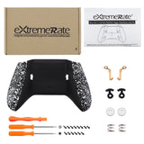 eXtremeRate Textured White FlashShot Trigger Stop Bottom Shell Kit for Xbox One S & One X Controller, Redesigned Back Shell & Handle Grips & Dual Trigger Locks for Xbox One S X Controller Model 1708 - X1GZ004