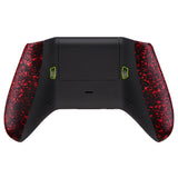 eXtremeRate Textured Red FlashShot Trigger Stop Bottom Shell Kit for Xbox One S & One X Controller, Redesigned Back Shell & Handle Grips & Dual Trigger Locks for Xbox One S X Controller Model 1708 - X1GZ005