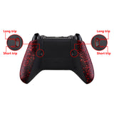 eXtremeRate Textured Red FlashShot Trigger Stop Bottom Shell Kit for Xbox One S & One X Controller, Redesigned Back Shell & Handle Grips & Dual Trigger Locks for Xbox One S X Controller Model 1708 - X1GZ005