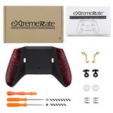 eXtremeRate Textured Red FlashShot Trigger Stop Bottom Shell Kit for Xbox One S & One X Controller, Redesigned Back Shell & Handle Grips & Dual Trigger Locks for Xbox One S X Controller Model 1708 - X1GZ005