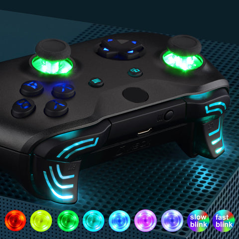 eXtremeRate Black Multi-Colors Luminated Dpad Thumbsticks Start Back ABXY Action Buttons, Classical Symbols Buttons DTFS (DTF 2.0) LED Kit for Xbox One S/X Controller - Controller NOT Included - X1LED04