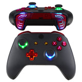 eXtremeRate Scarlet Red Multi-Colors Luminated Dpad Thumbsticks Start Back ABXY Action Buttons, Classical Symbols Buttons DTFS (DTF 2.0) LED Kit for Xbox One S/X Controller - Controller NOT Included - X1LED06