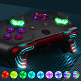 eXtremeRate Scarlet Red Multi-Colors Luminated Dpad Thumbsticks Start Back ABXY Action Buttons, Classical Symbols Buttons DTFS (DTF 2.0) LED Kit for Xbox One S/X Controller - Controller NOT Included - X1LED06