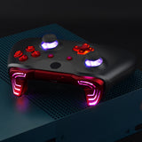 eXtremeRate Scarlet Red Multi-Colors Luminated Dpad Thumbsticks Start Back ABXY Action Buttons, Classical Symbols Buttons DTFS (DTF 2.0) LED Kit for Xbox One S/X Controller - Controller NOT Included - X1LED06