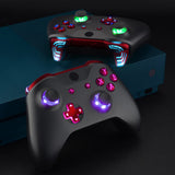 eXtremeRate Scarlet Red Multi-Colors Luminated Dpad Thumbsticks Start Back ABXY Action Buttons, Classical Symbols Buttons DTFS (DTF 2.0) LED Kit for Xbox One S/X Controller - Controller NOT Included - X1LED06