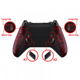 eXtremeRate Textured Red Lofty Remappable Remap & Trigger Stop Kit, Redesigned Back Shell & Side Rails & Back Buttons & Trigger Lock for Xbox One S X Controller 1708 - X1RM004