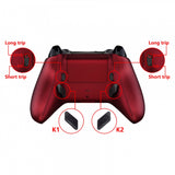 eXtremeRate Soft Touch Scarlet Red Lofty Remappable Remap & Trigger Stop Kit, Redesigned Back Shell & Side Rails & Back Buttons & Trigger Lock for Xbox One S X Controller 1708 - X1RM010