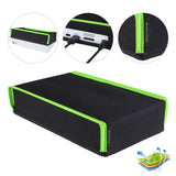 PlayVital Neon Green Trim Nylon Dust Cover for Xbox Series S Console, Soft Neat Lining Dust Guard, Anti Scratch Waterproof Cover Sleeve for Xbox Series S Console - X3PJ021