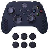 PlayVital Midnight Blue 3D Studded Edition Anti-slip Silicone Cover Skin for Xbox Series X Controller, Soft Rubber Case Protector for Xbox Series S Controller with 6 Black Thumb Grip Caps - SDX3003