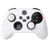 PlayVital Guardian Edition White Ergonomic Soft Anti-slip Controller Silicone Case Cover, Rubber Protector Skins with White Joystick Caps for Xbox Series S and Xbox Series X Controller - HCX3002