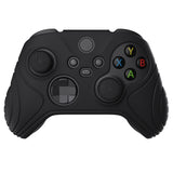 PlayVital Samurai Edition Black Anti-slip Controller Grip Silicone Skin, Ergonomic Soft Rubber Protective Case Cover for Xbox Series S/X Controller with Black Thumb Stick Caps - WAX3001