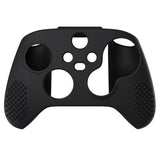 PlayVital Black 3D Studded Edition Anti-slip Silicone Cover Skin for Xbox Series X Controller, Soft Rubber Case Protector for Xbox Series S Controller with 6 Black Thumb Grip Caps - SDX3001