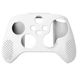 PlayVital White 3D Studded Edition Anti-slip Silicone Cover Skin for Xbox Series X Controller, Soft Rubber Case Protector for Xbox Series S Controller with 6 White Thumb Grip Caps - SDX3002