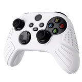 PlayVital Guardian Edition White Ergonomic Soft Anti-slip Controller Silicone Case Cover, Rubber Protector Skins with White Joystick Caps for Xbox Series S and Xbox Series X Controller - HCX3002