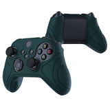 PlayVital Samurai Edition Racing Green Anti-slip Controller Grip Silicone Skin, Ergonomic Soft Rubber Protective Case Cover for Xbox Series S/X Controller with Black Thumb Stick Caps - WAX3004