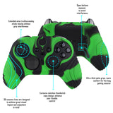 PlayVital Samurai Edition Anti Slip Silicone Case Cover for Xbox Elite Wireless Controller Series 2, Ergonomic Soft Rubber Skin Protector for Xbox Elite Series 2 with Thumb Grip Caps - Green & Black - XBE2M005